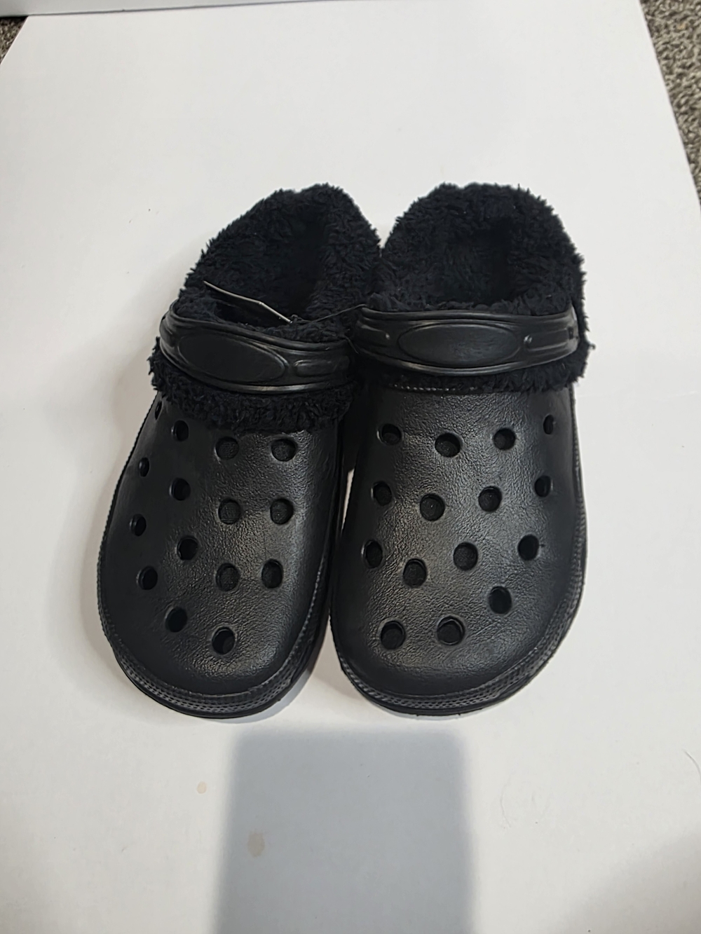Bobbie Brooks Black Fleece-Lined Clog Mules - Picture 3 of 7